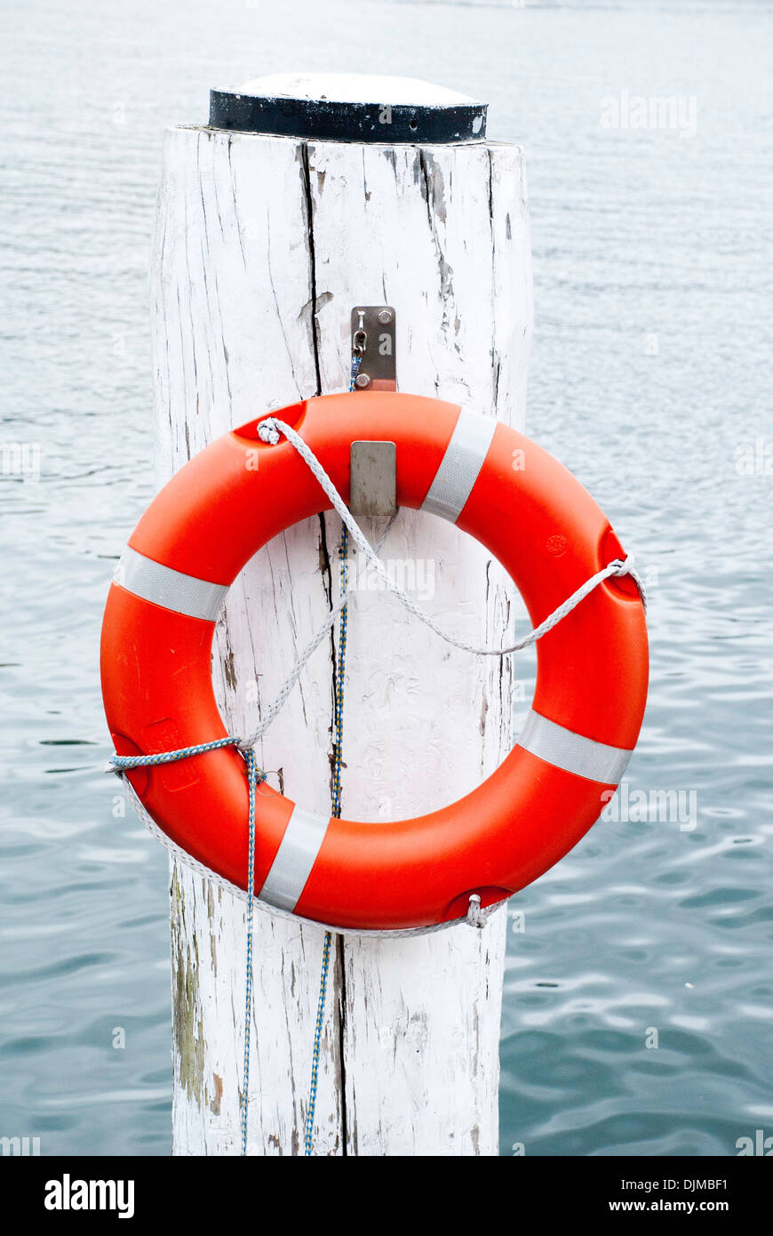 Life-saving ring by the harbour in Sydney, Australia Stock Photo