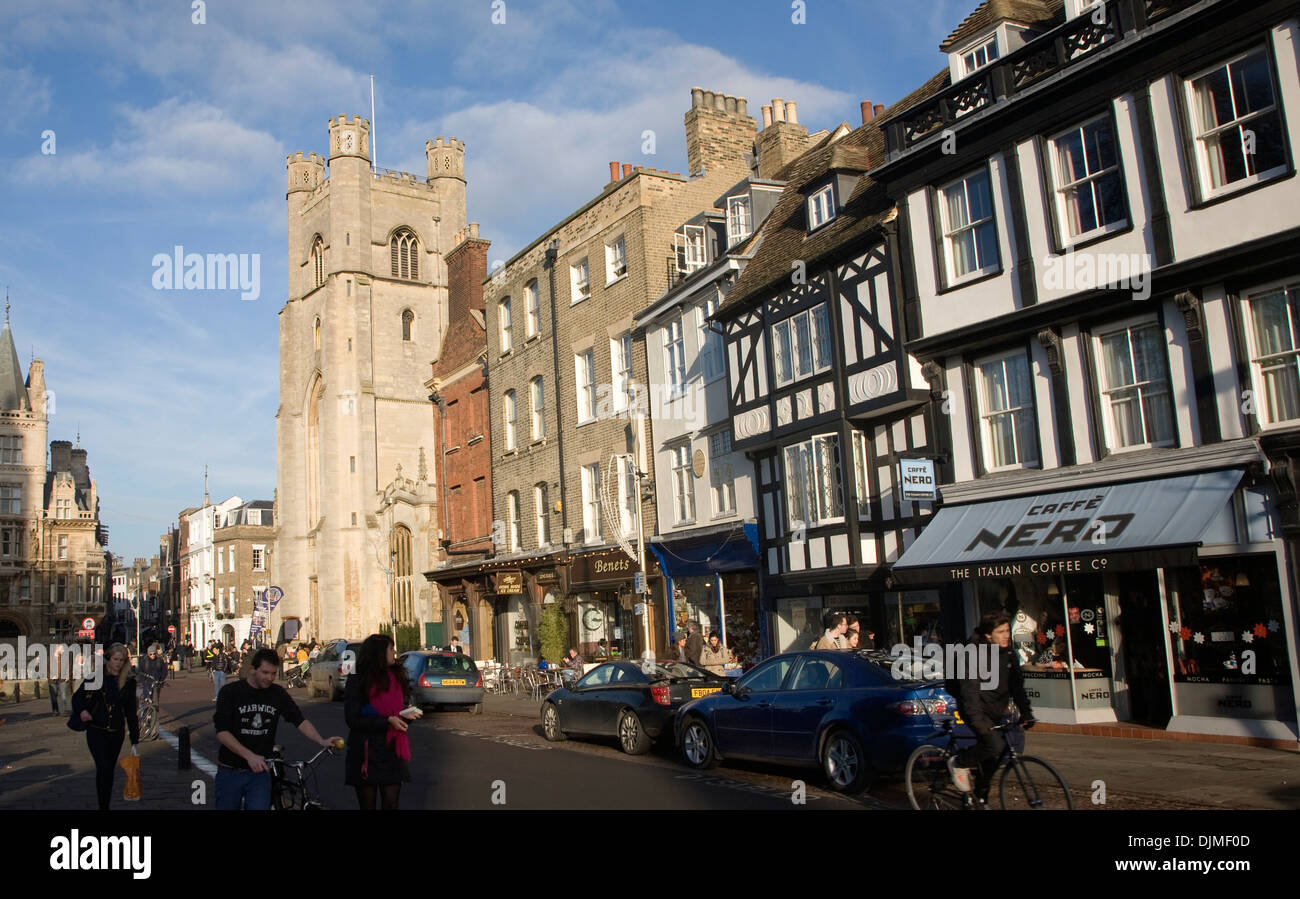 Great St Mary's church and historic buildings King's Parade, Cambridge, England Stock Photo