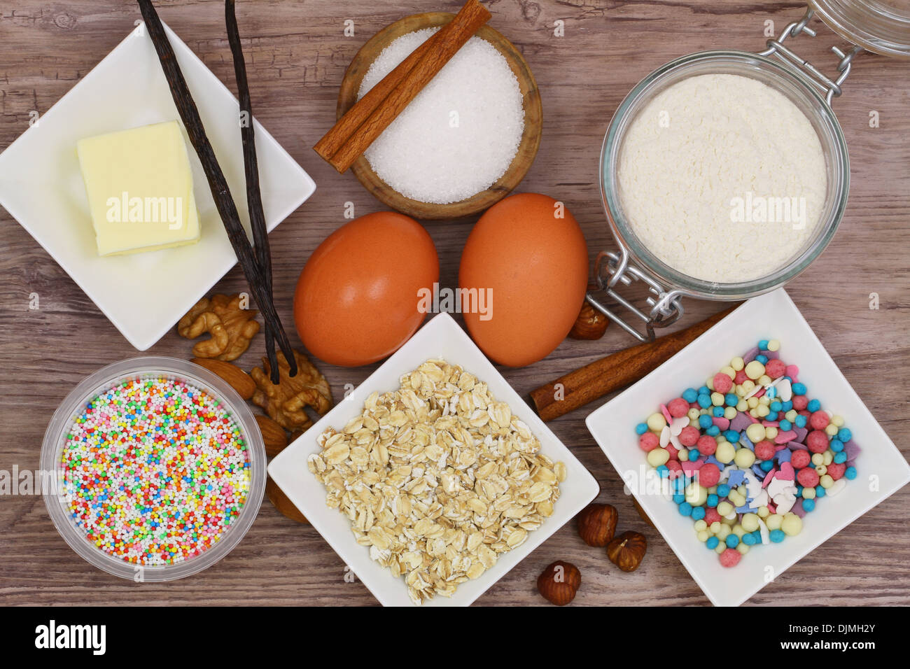 Selection of baking ingredients Stock Photo Alamy