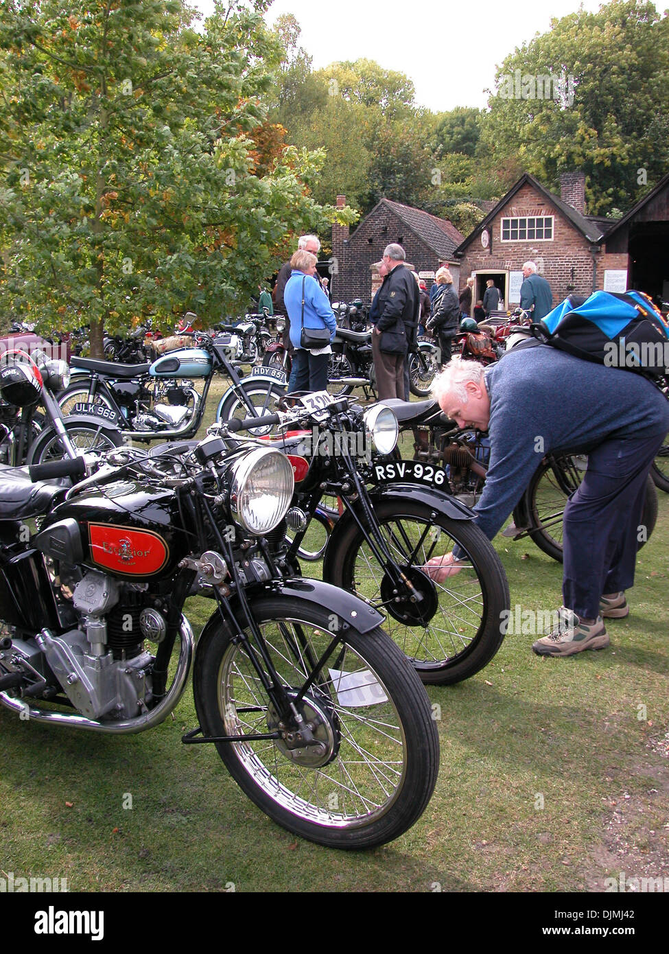 Vintage motorcycle enthusiasts Stock Photo