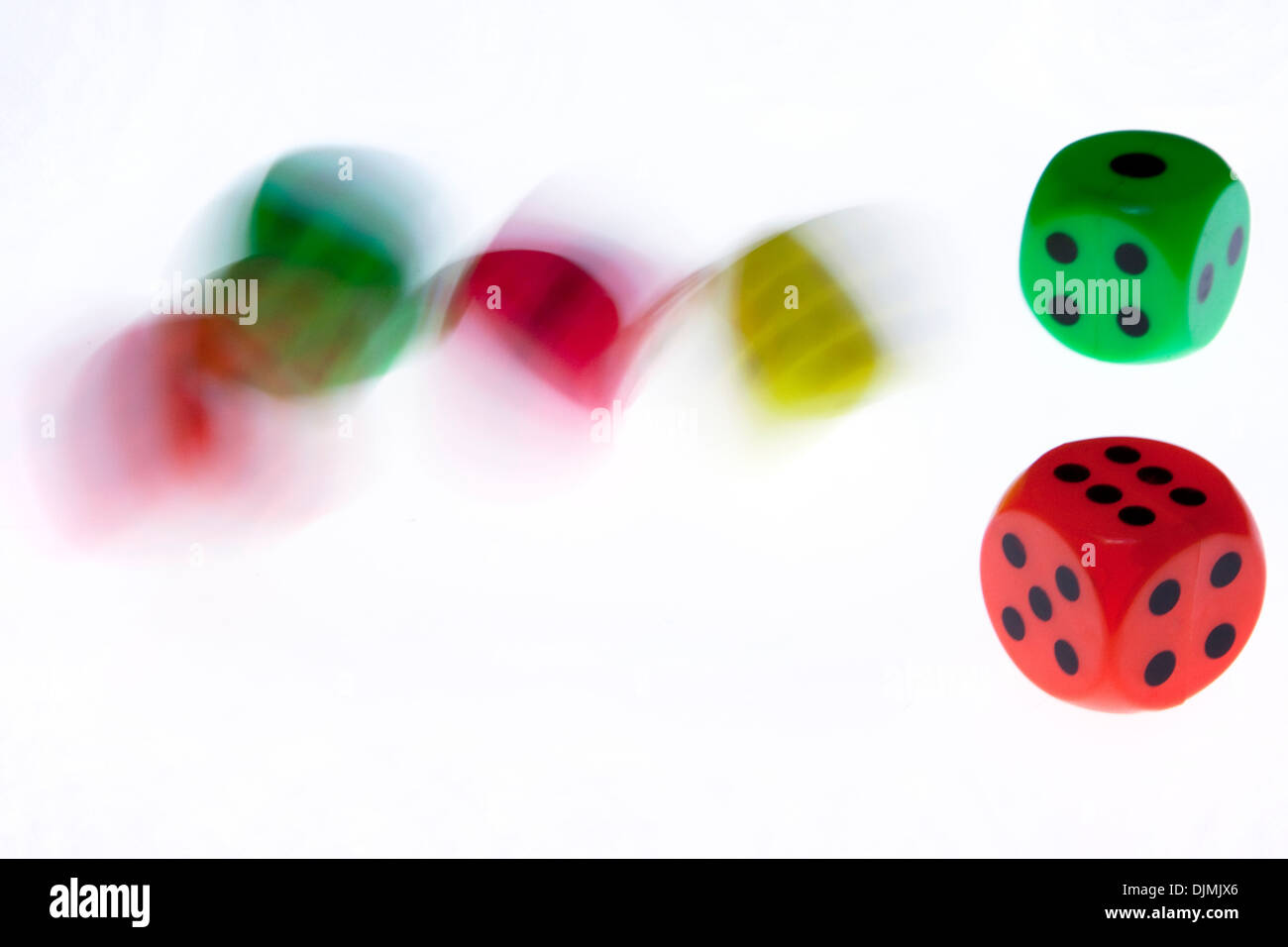 Rolling dice, London Stock Photo Alamy