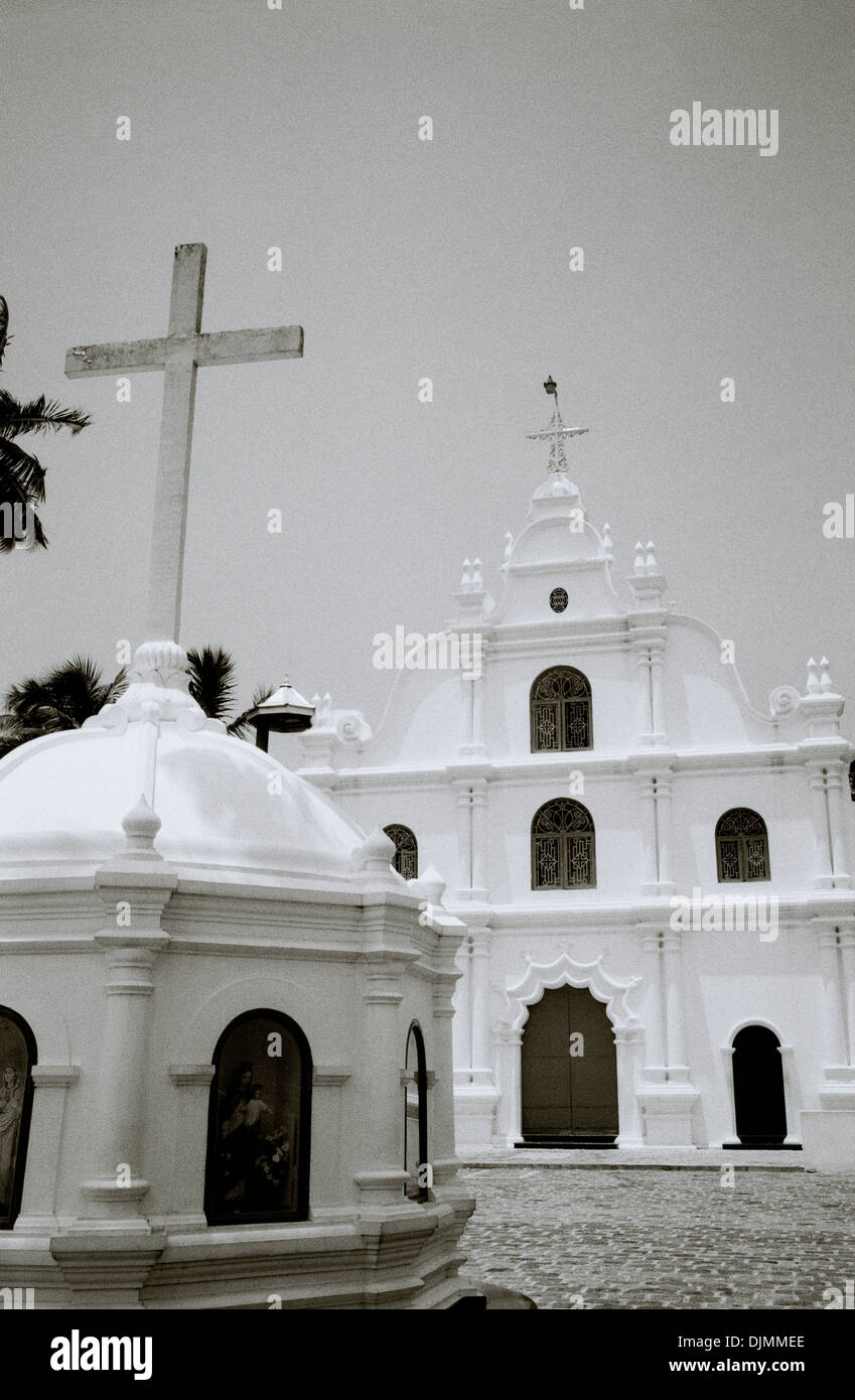 Holy Cross Chapel in Mattancherry Fort Kochi Cochin Kerala in South India in Asia. Christian Christianity Religion Religious Architecture Portuguese Stock Photo