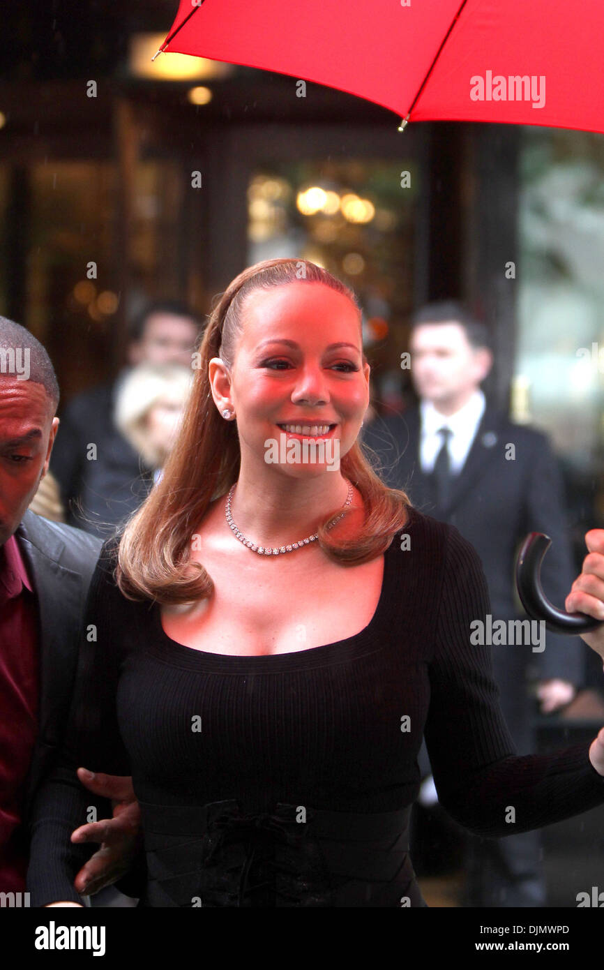 Mariah Carey is seen departing from the Plaza Athenee Hotel Paris