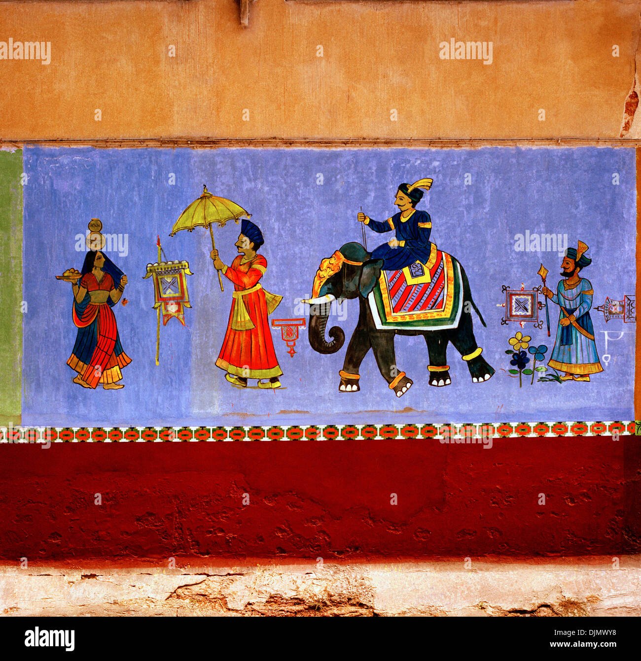 Hindu art in Mattancherry Fort Kochi Cochin in Kerala in South India in Asia. Religion Religious Symbol Symbolism Mughal Moghal History Beauty Travel Stock Photo