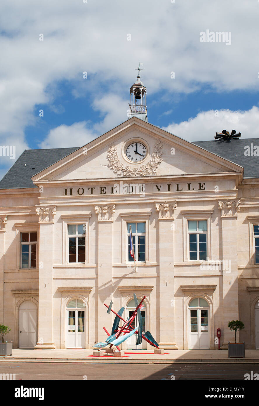 The town hall or L'Hôtel de Ville within Chagny eastern France Stock Photo