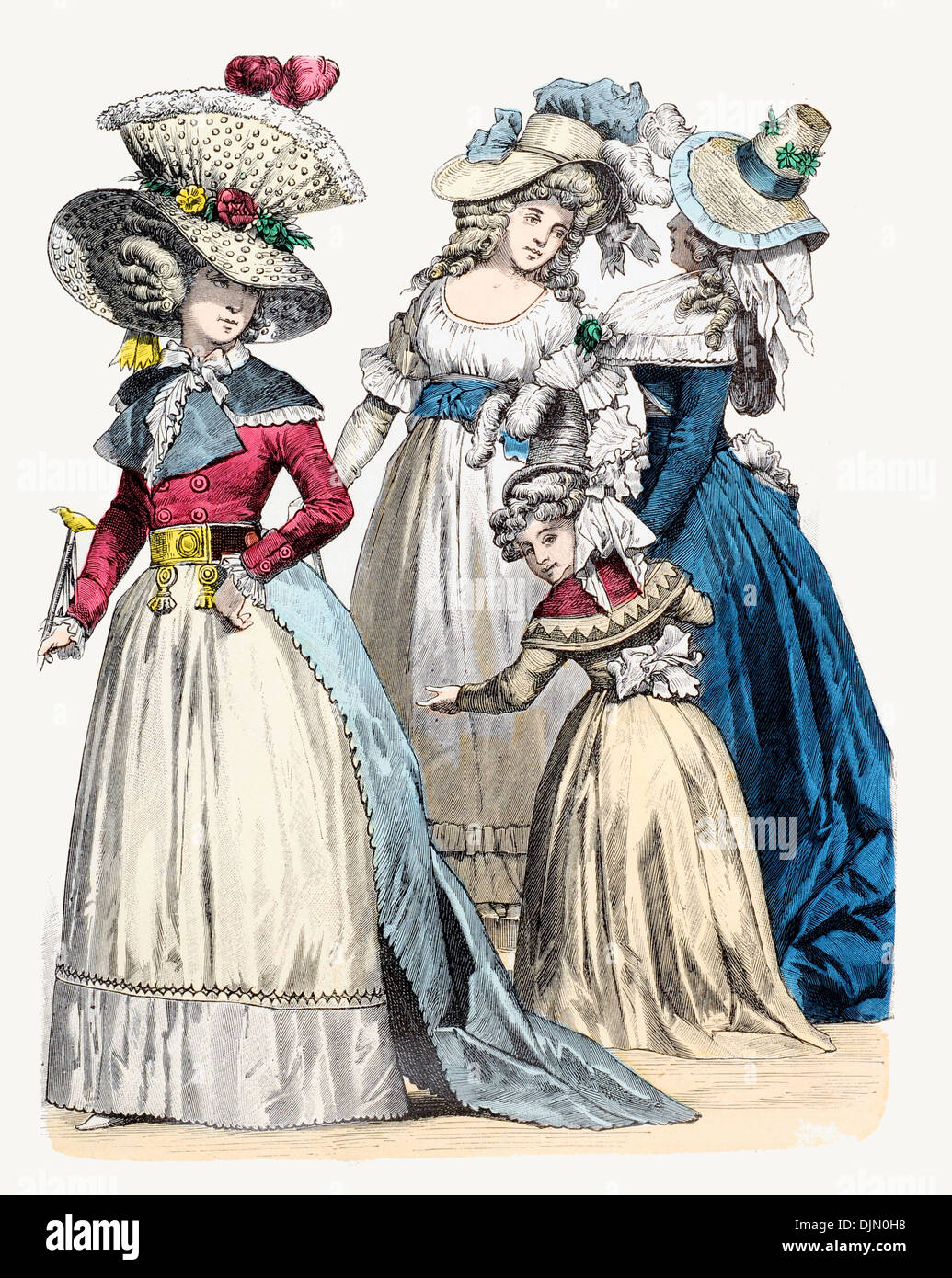 Late18th century XVIII 1700s French  Gentry Stock Photo