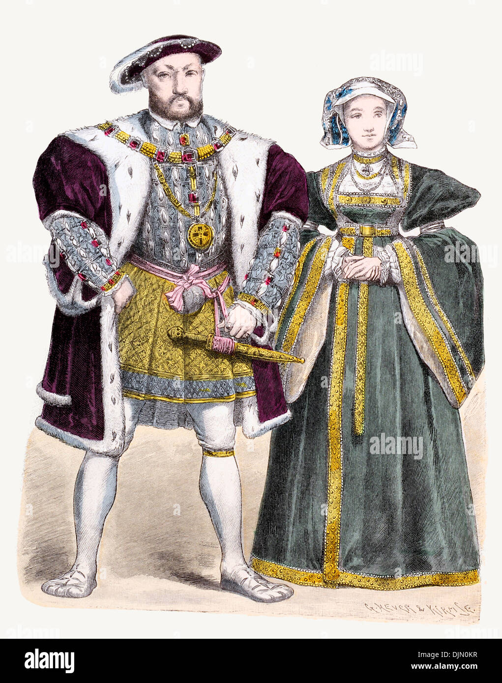 16th Century XVI 1500s England King Henry VIII, Anne of Cleves Stock Photo
