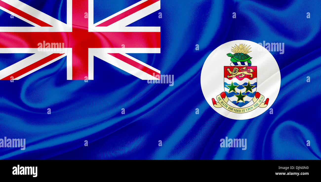 Flag of The Cayman Islands waving in the wind Stock Photo - Alamy