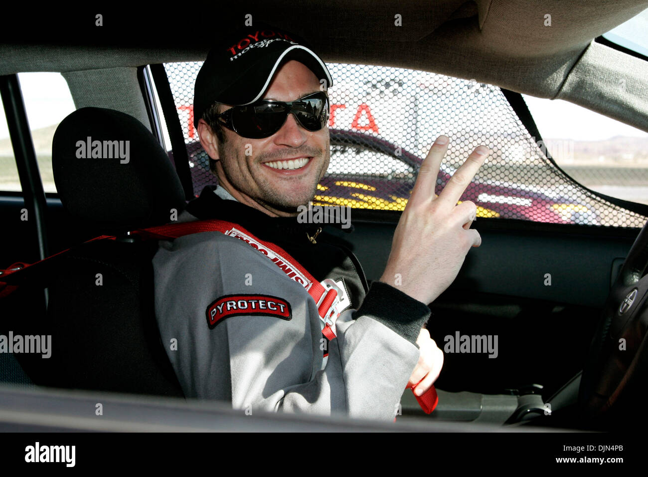 Mar 15, 2008- Rosamond, CA, USA 2008 Toyota Pro/Celebrity Race participant DANIEL GODDARD ,who stars on The Young and the Restless, in a modified Scion car at a training session for the 32nd annual race which will be held April 19, 2008 in Long Beach, California. Mandatory Credit: Photo by Jonathan Alcorn/ZUMA Press. © Copyright 2008 by Jonathan Alcorn Stock Photo