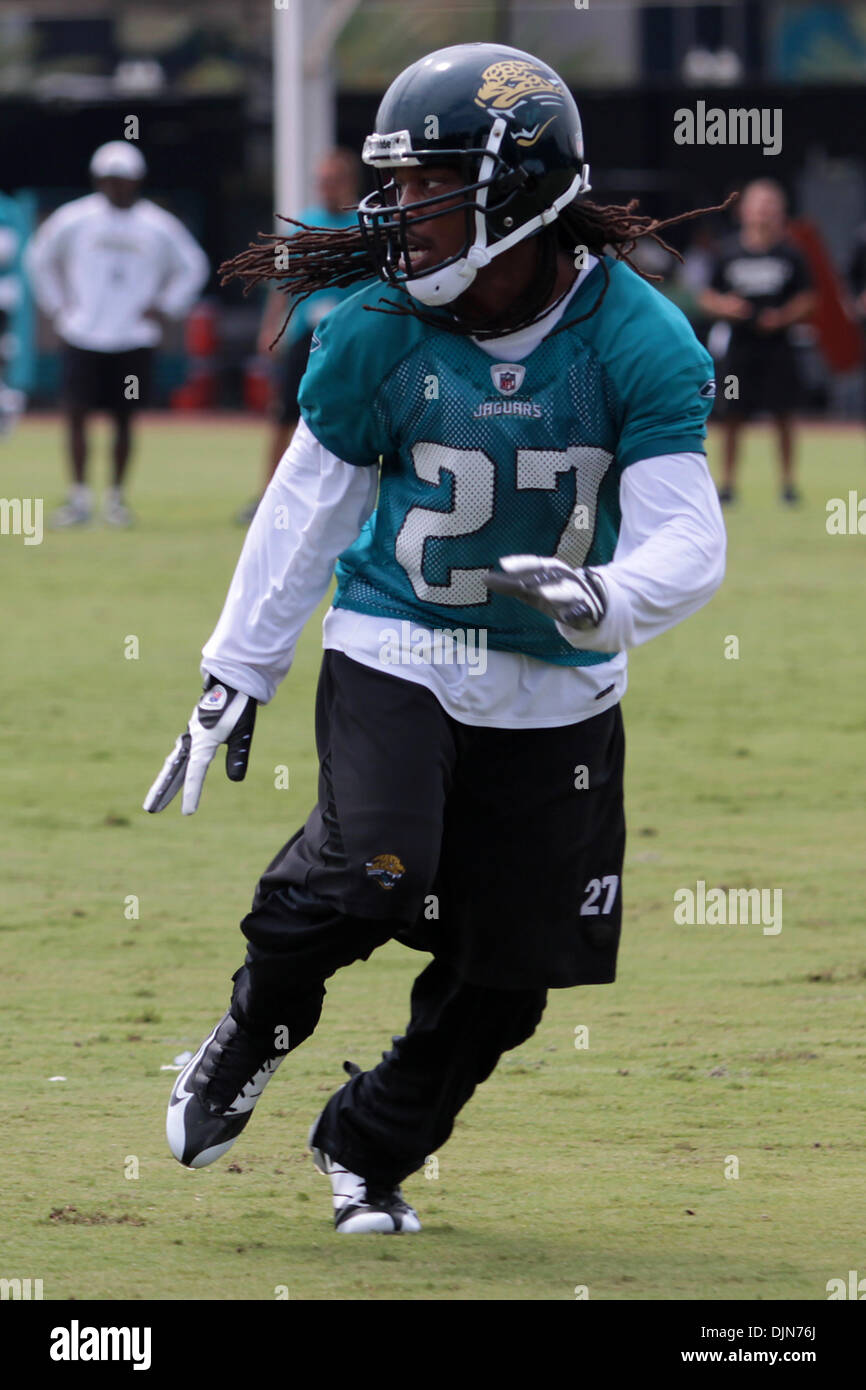 Rashean Mathis runs a drill at the Jacksonville Jaguars training