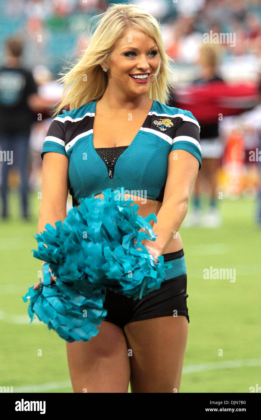 A member of The Roar, the Jacksonville Jaguars cheerleading team