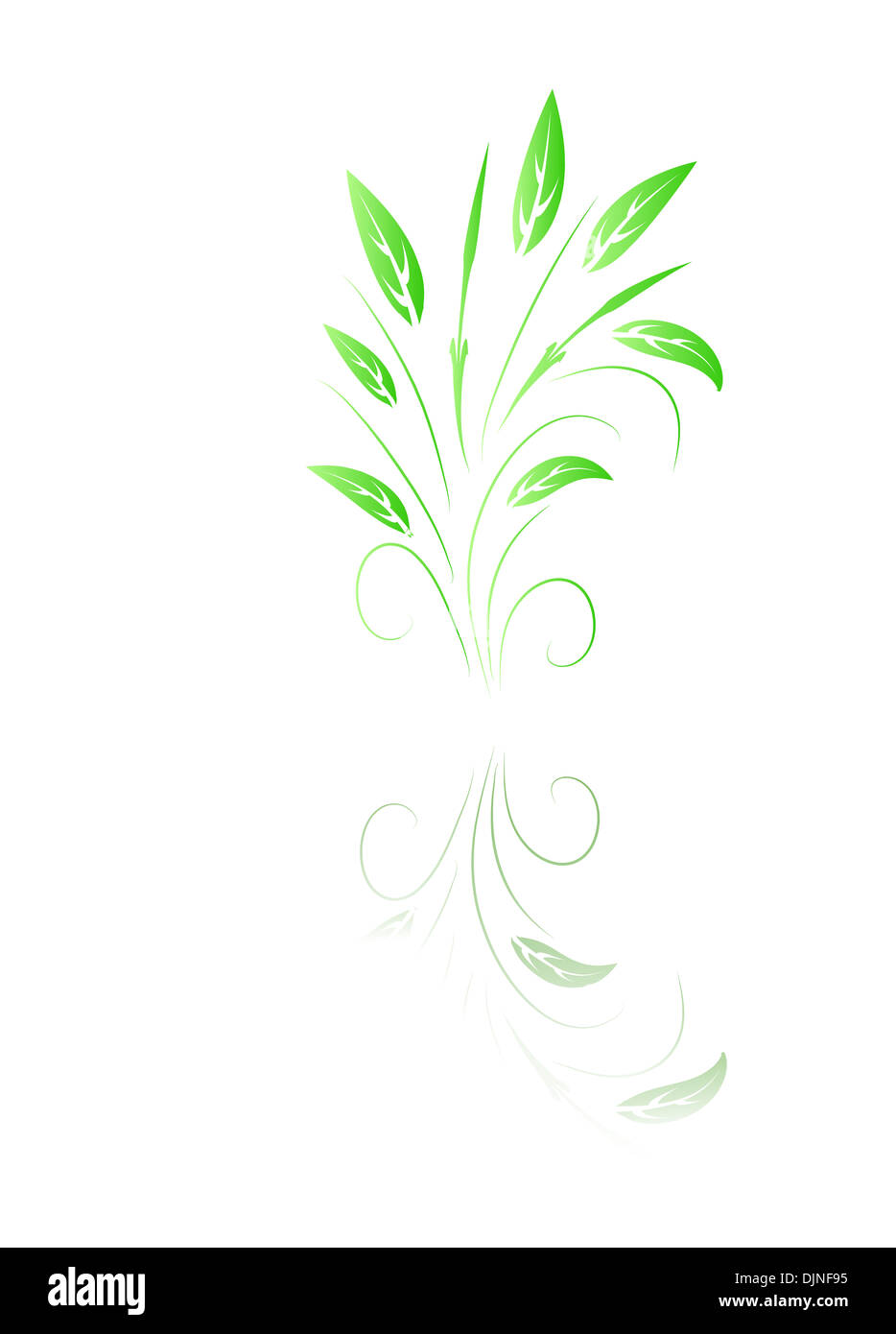Vector illustration of Green leaf Stock Photo - Alamy