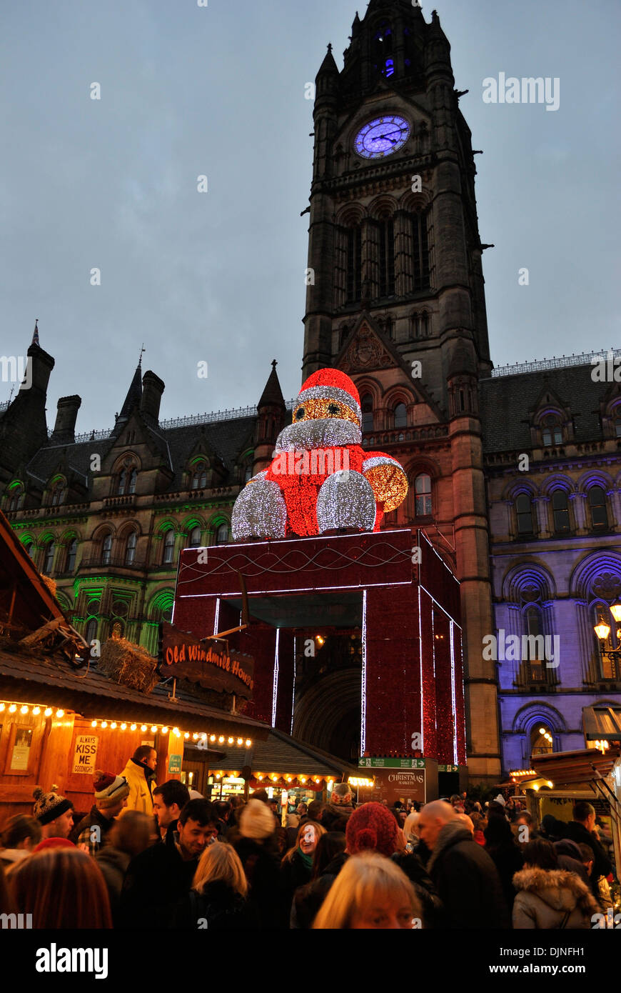 Manchester Christmas Market at dusk Stock Photo Alamy