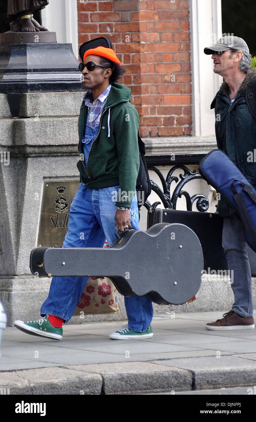 André Benjamin better kwn as Outkast's André 3000 seen out and about  holding a guitar as he prepares his role in 'All Is Stock Photo - Alamy