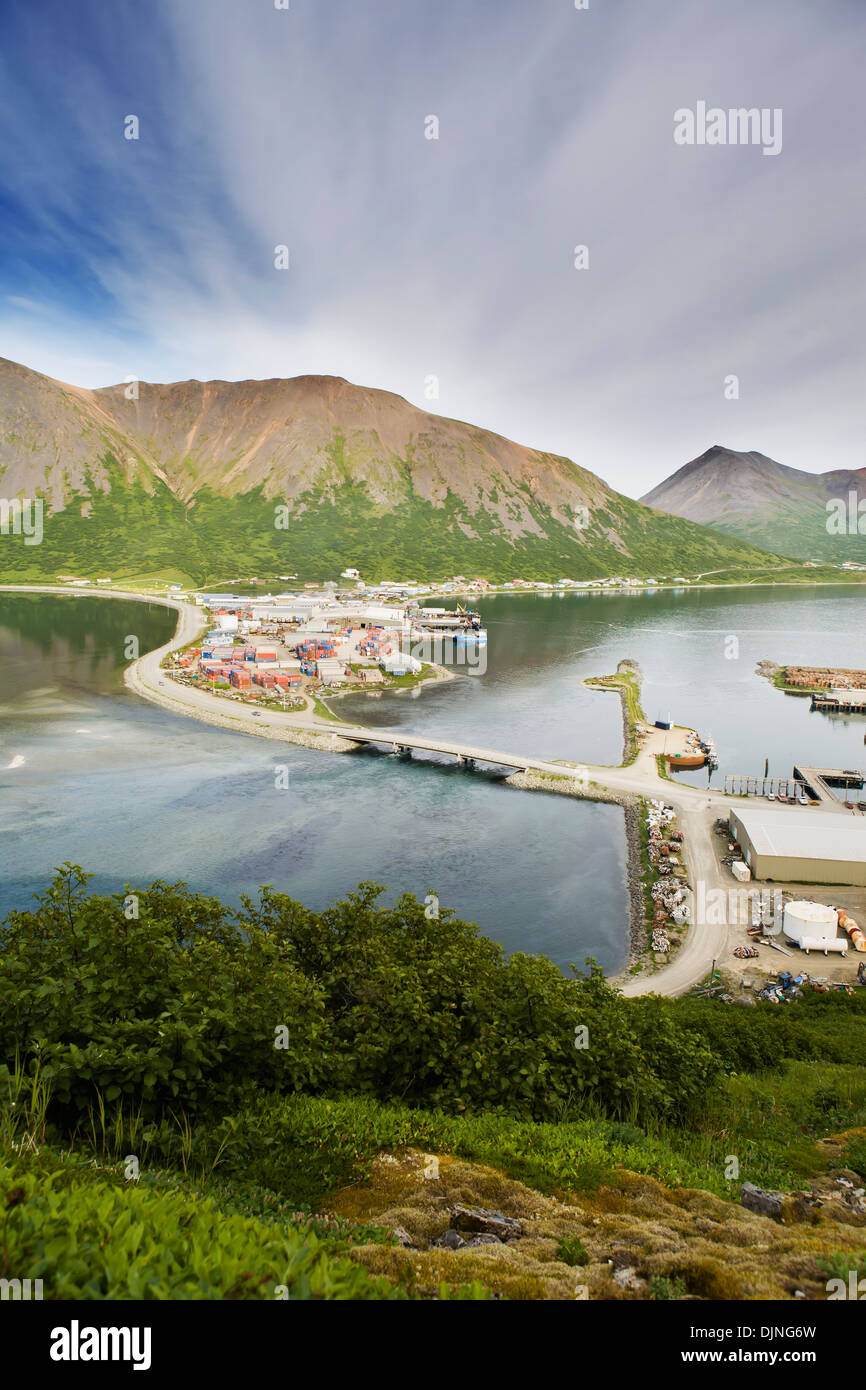 View Of The City Of King Cove And King Cove Lagoon, The Fish Cannery