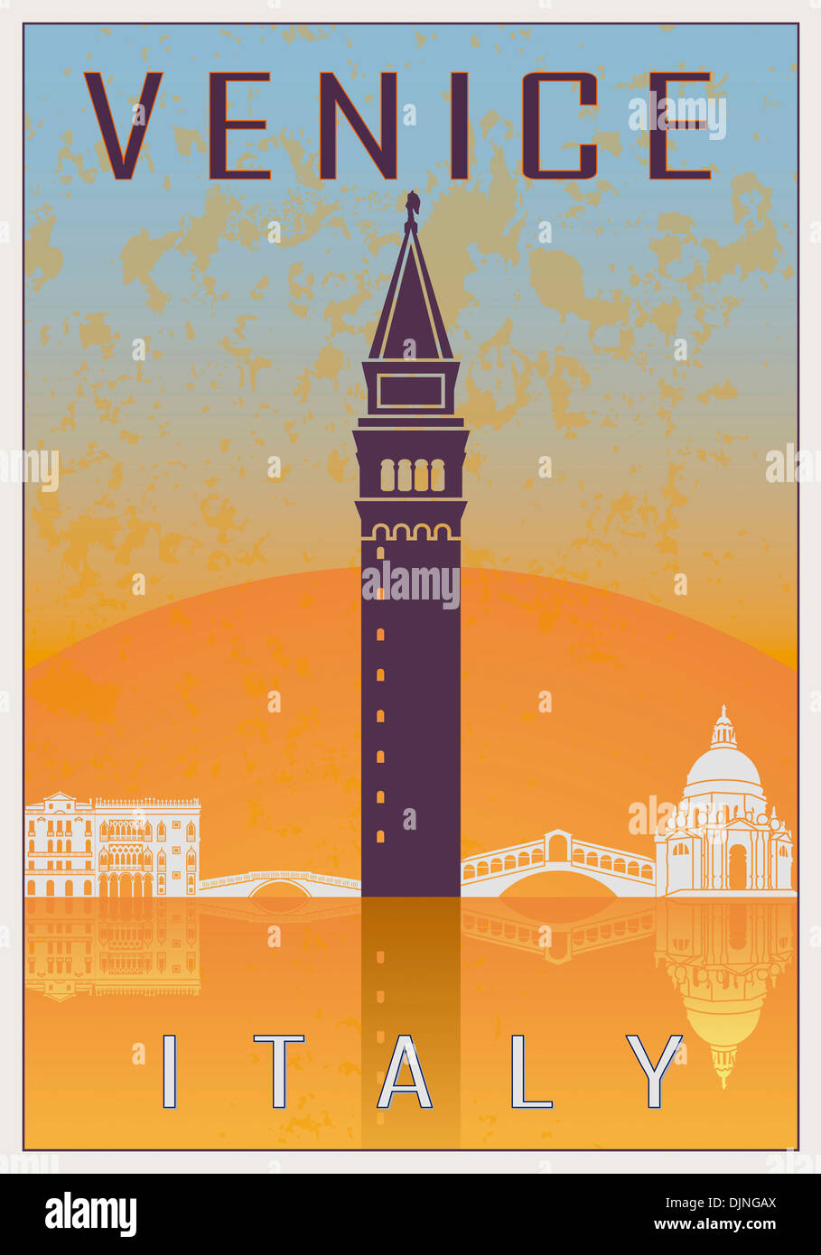 Venice vintage poster Stock Photo - Alamy