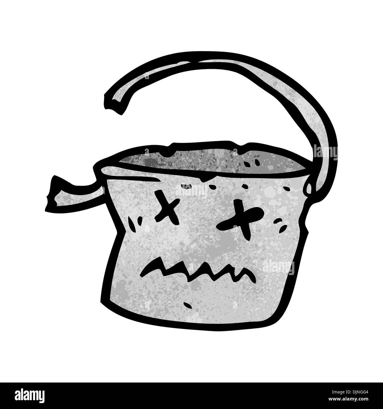 Illustration of Kick the Bucket Idiom Stock Illustration