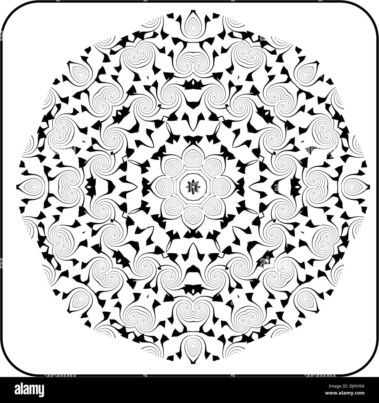 black and white circular pattern of celtic spirals Stock Vector Image ...
