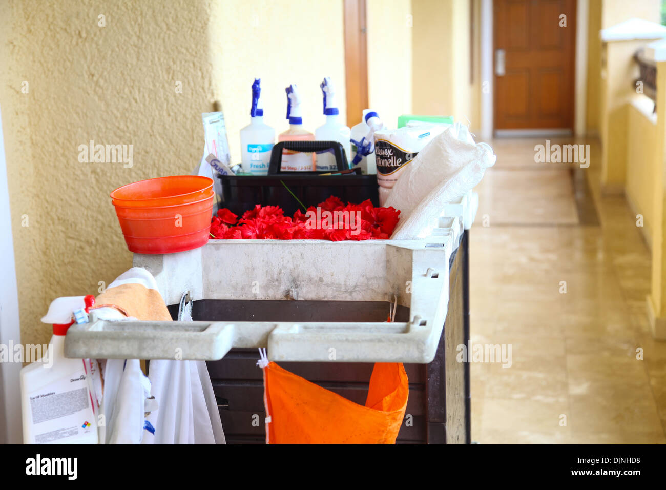 Hotel maid trolley hi-res stock photography and images - Alamy