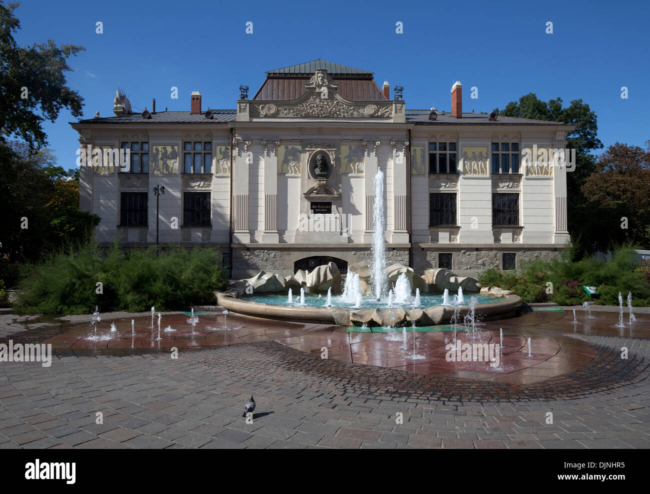 Palac Sztuki, Palace of Art (1901) in Plac Szczepanski, first Art Nouveau building, inspired by ancient Greek temples, Old Town, Krakow, Poland Stock Photo