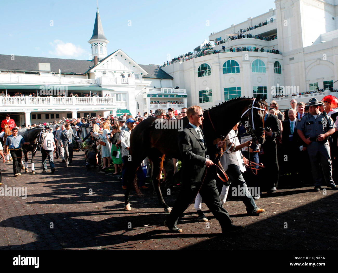 Pyro is led into the paddock prior to the 134th running of the Kentucky Derby Saturday May 3, 2008, at Churchill Downs, Louisville, Ky. Photo by Ron Garrison  (Credit Image: © Lexington Herald Leader/ZUMA Press) Stock Photo