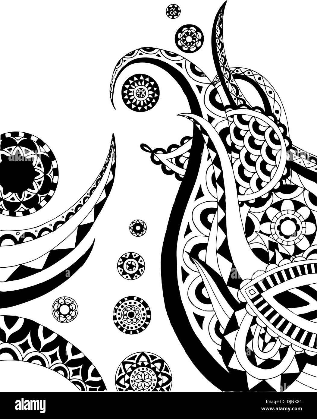 Detailed hand drawn doodle in black and white Stock Vector Image & Art ...