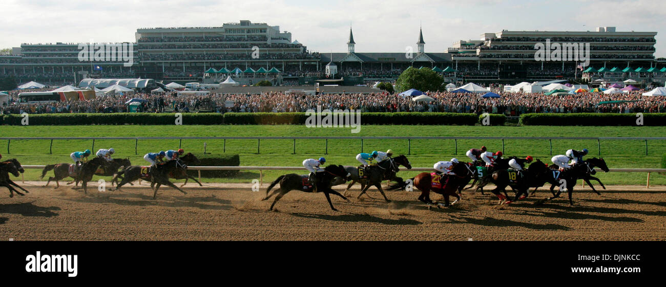 Going down the back side in the 134th running of the Kentucky Derby Saturday May 3, 2008, at Churchill Downs, Louisville, Ky. Photo by Tim Gruber  (Credit Image: © Lexington Herald Leader/ZUMA Press) Stock Photo