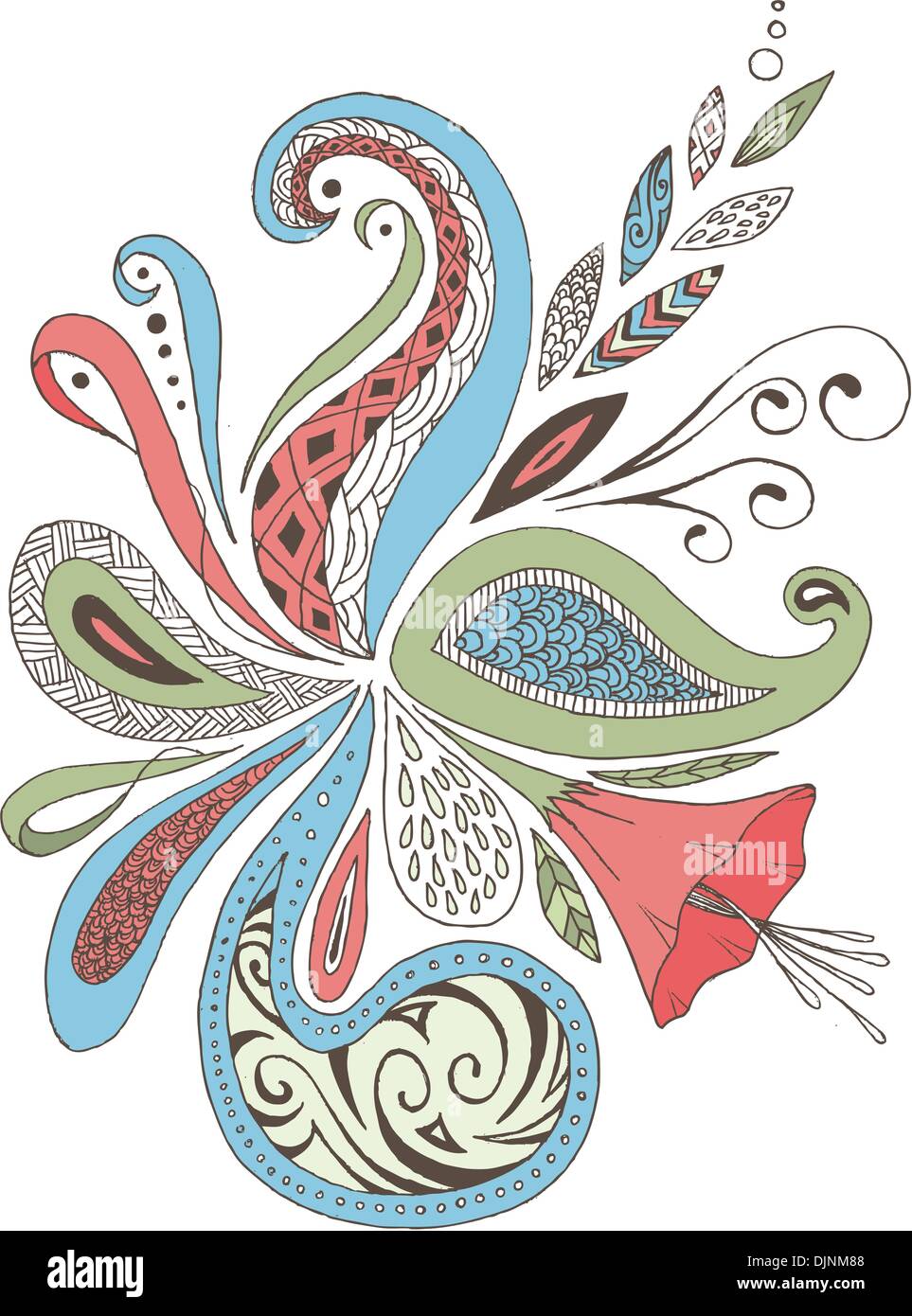 Hand drawn floral shapes in spring colors Stock Vector Image & Art - Alamy
