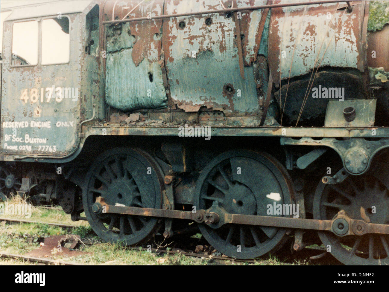 Scrapyard of British steam locomotives at Woodhams Yard in Barry South Wales Stock Photo