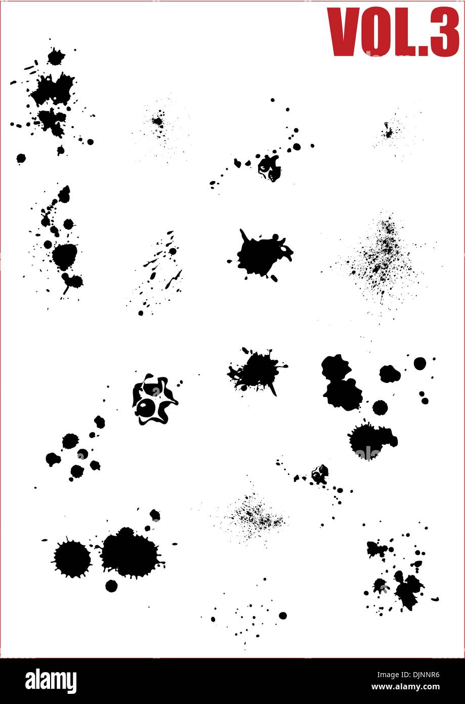These are highly detailed silhouettes of liquid stains.Can be used as dirt, sand, bread crumbs, chalk and stuff like that Stock Vector