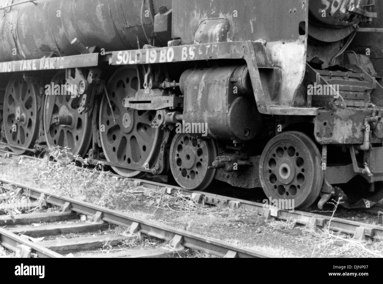 Scrapyard of British steam locomotives at Woodhams Yard in Barry South Wales Stock Photo