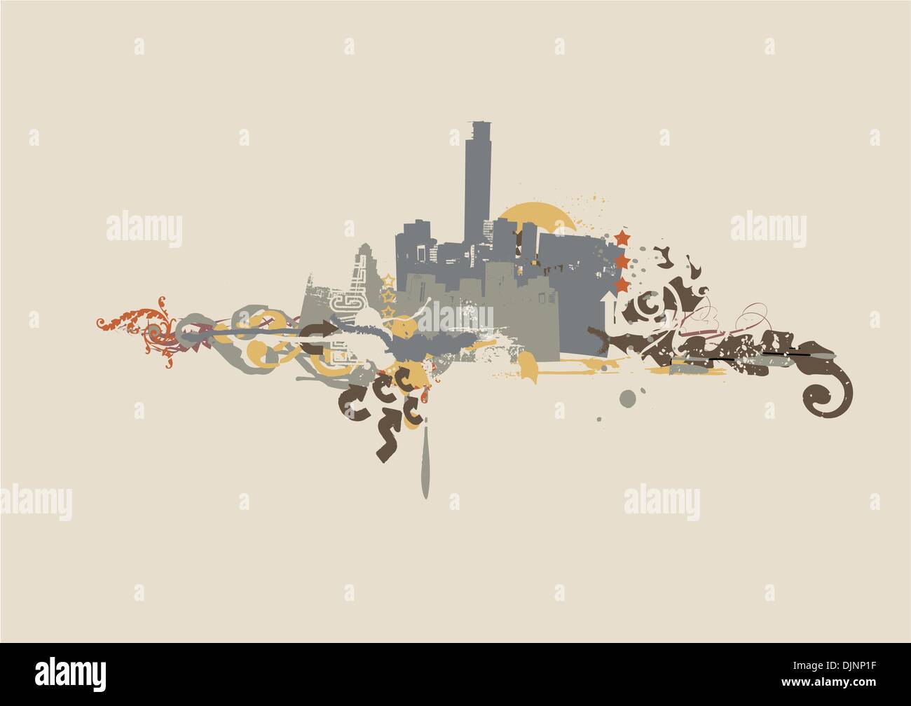 urban background. Grunge style. Vector illustration Stock Vector Image ...
