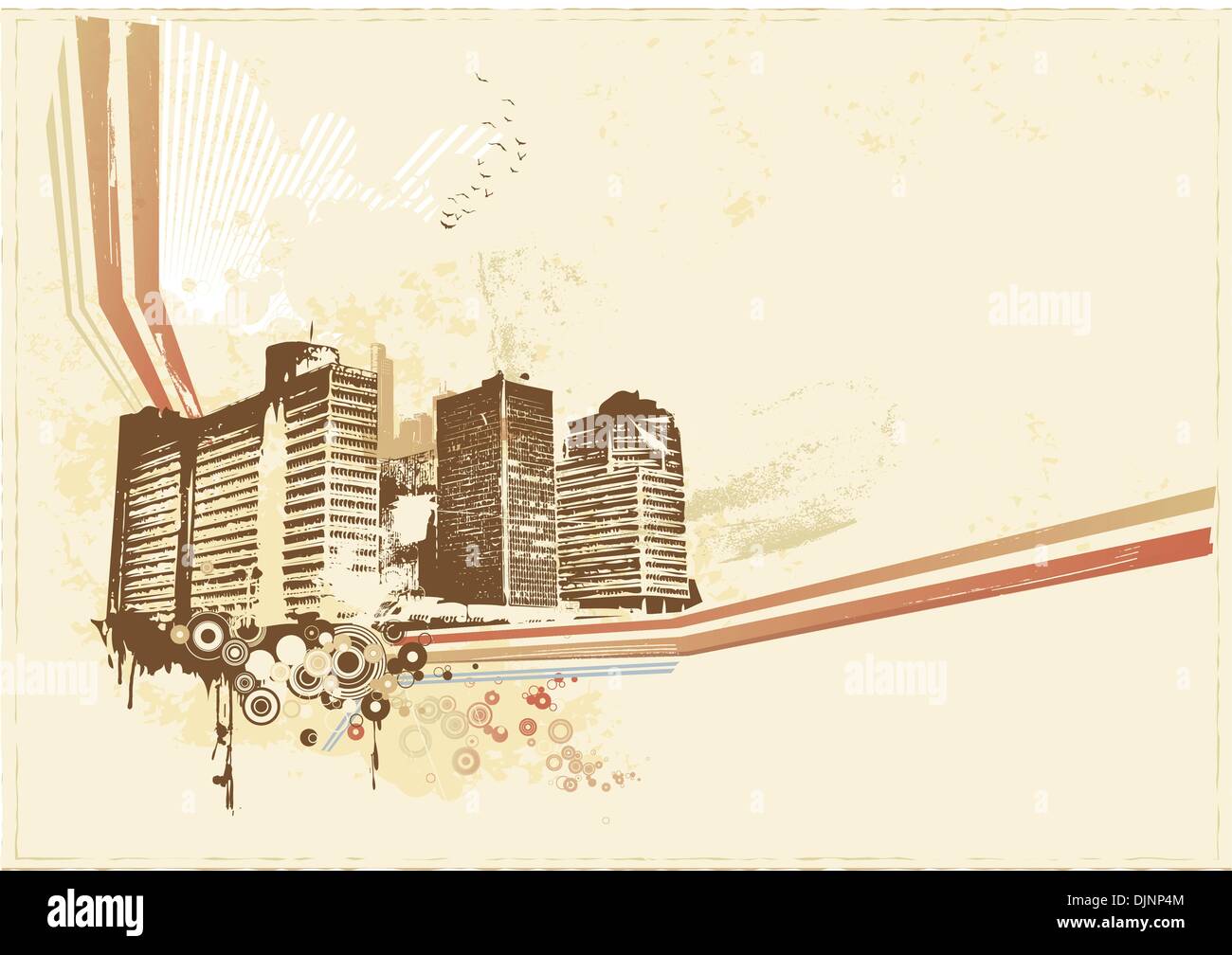 Big City - Grunge styled urban background. Vector illustration Stock ...