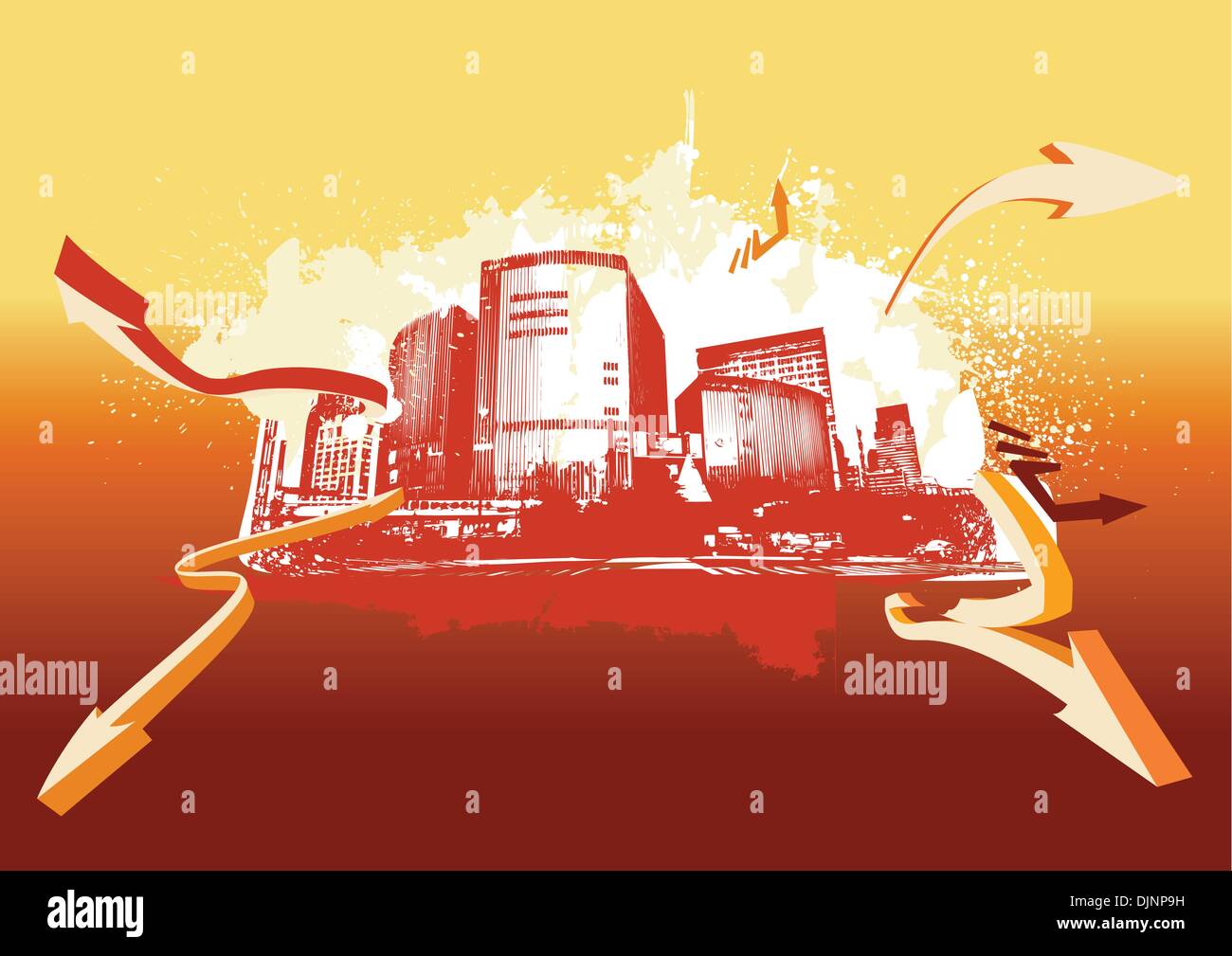 Big City - Grunge styled urban background in graffiti style Vector ...