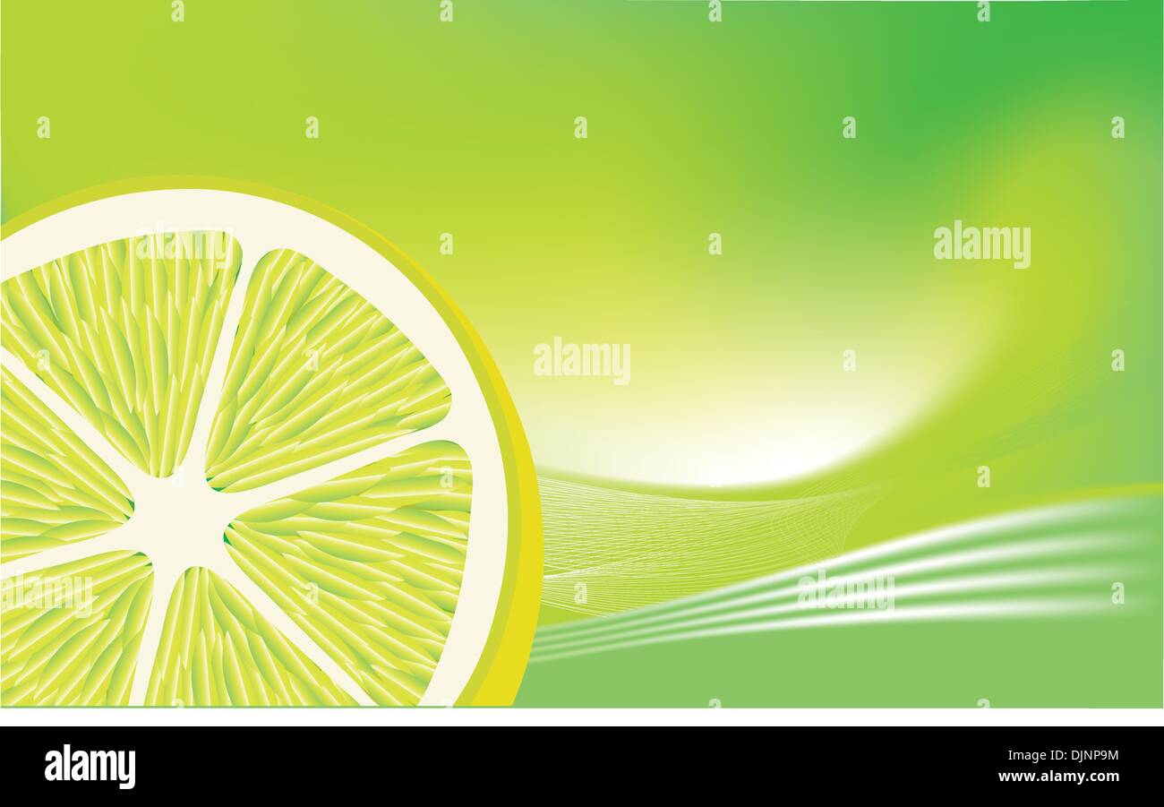 Fresh lemon on abstract background . Vector illustration. Stock Vector