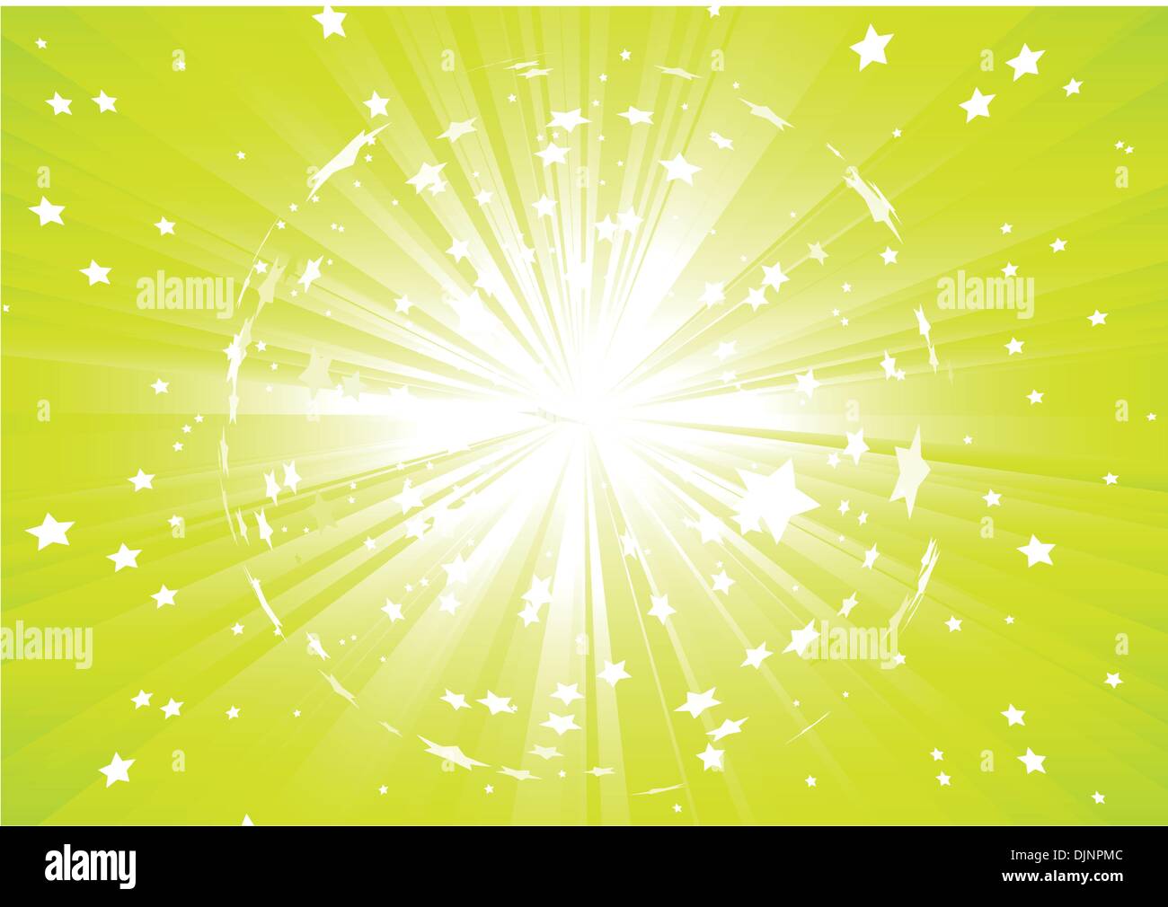 Vector illustration of Green Abstract background with light rays and ...