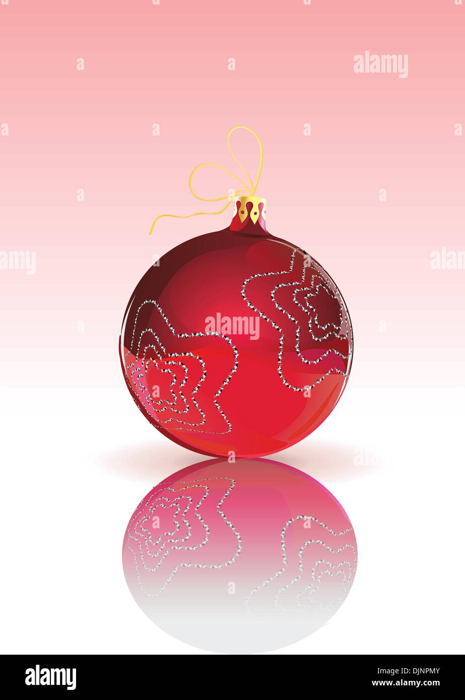Vector Illustration of blue Christmas Ball decorated with snowflake on ...