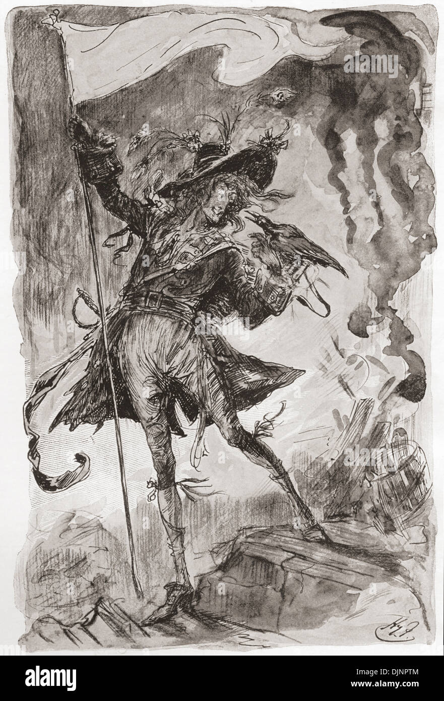 Barnaby Rudge. Illustration by Harry Furniss for the Charles Dickens novel Barnaby Rudge,. Stock Photo