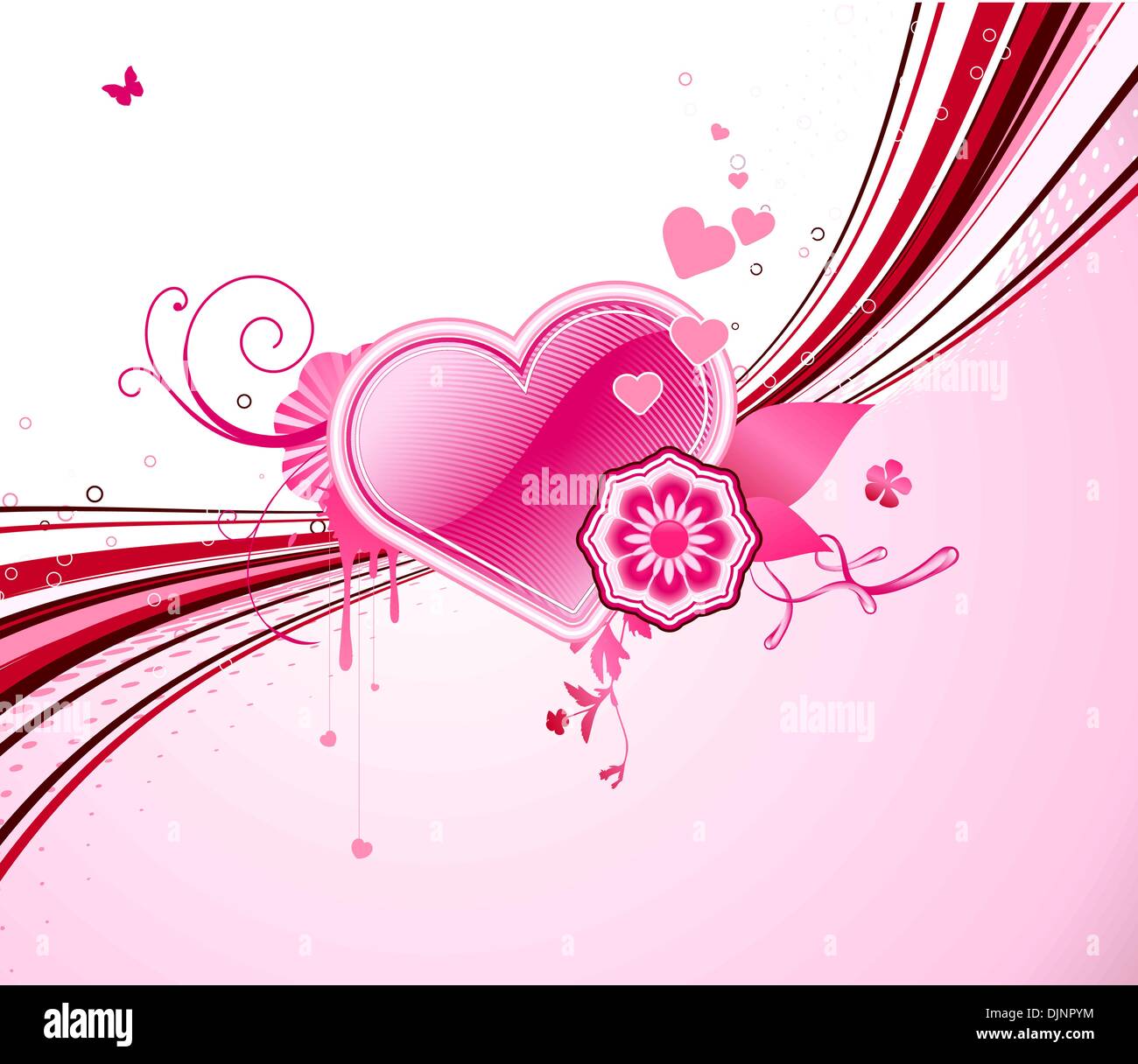 Vector illustration of funky styled design background with heart shape ...