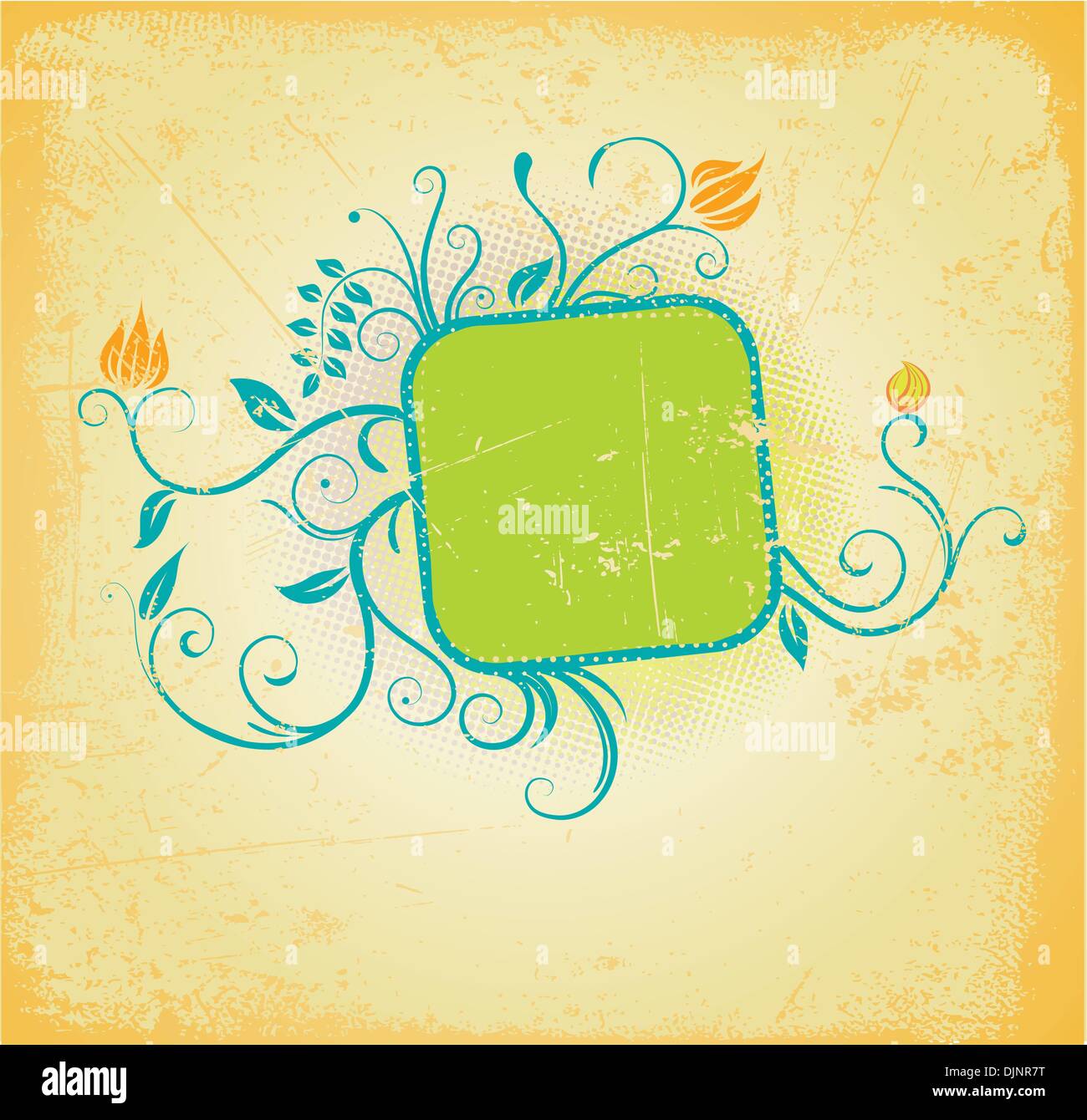 Vector illustration of Grunge Floral frame Stock Vector Image & Art - Alamy