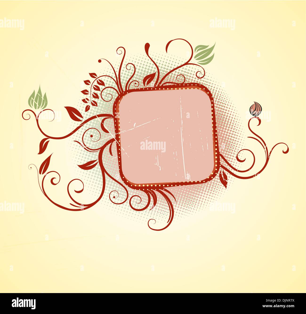 Vector illustration of Grunge Floral frame Stock Vector Image & Art - Alamy