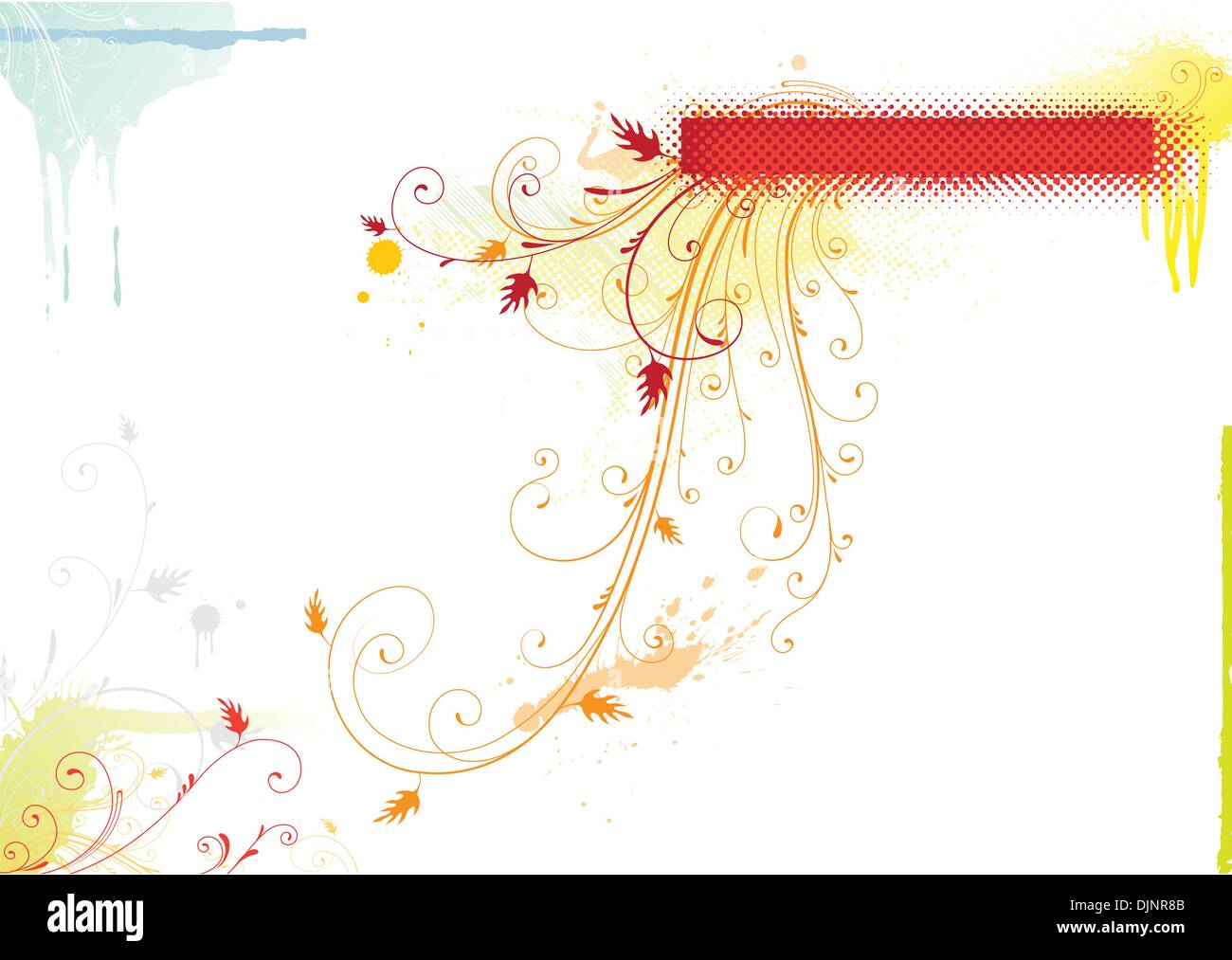 Vector illustration of Grunge Floral frame Stock Vector Image & Art - Alamy