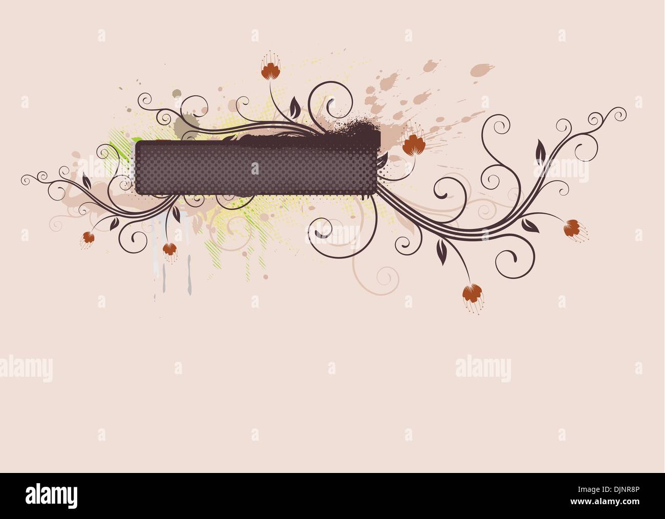 Vector illustration of Grunge Floral frame Stock Vector Image & Art - Alamy
