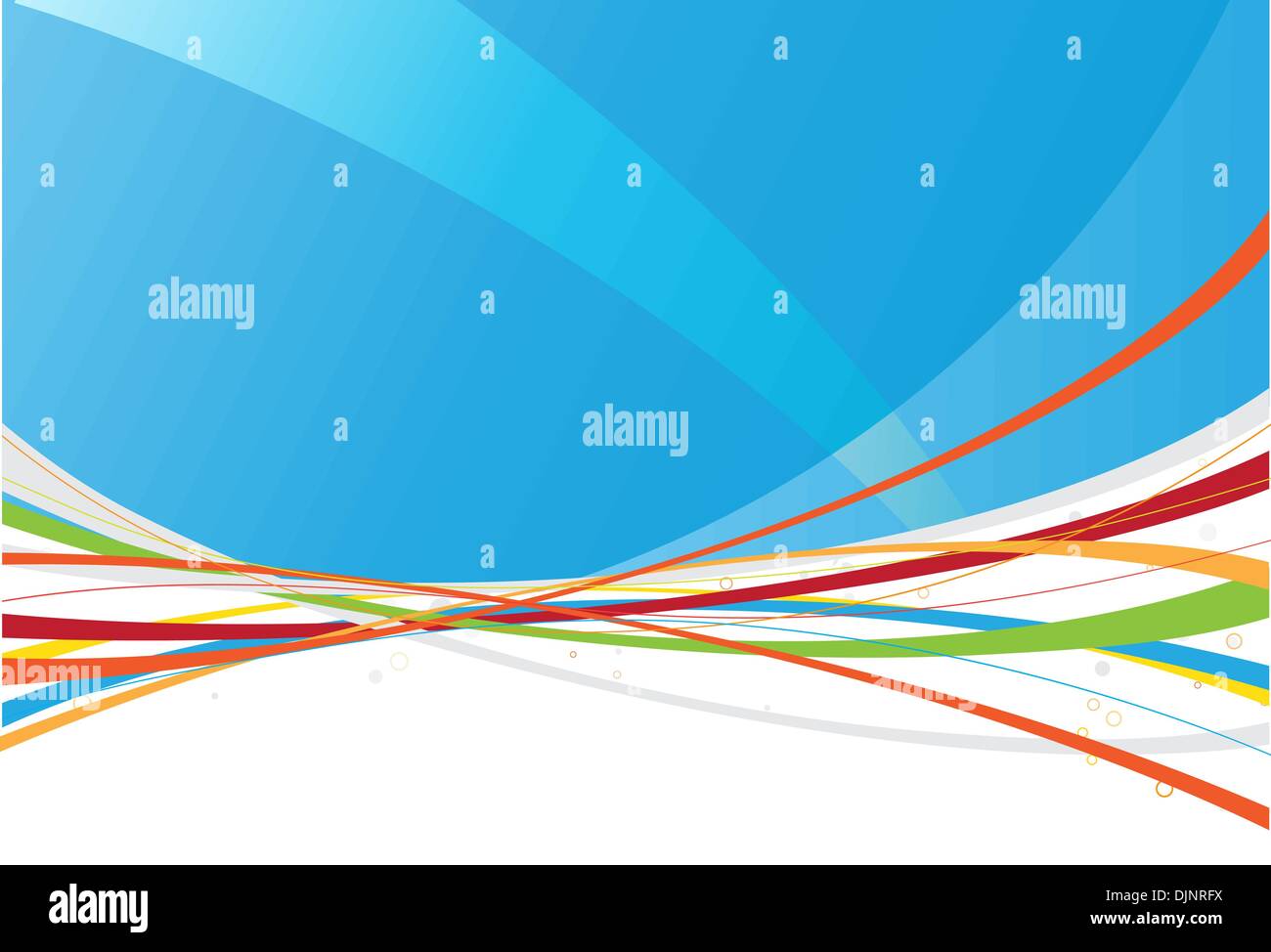 Vector illustration of blue abstract background made of colorful curved ...