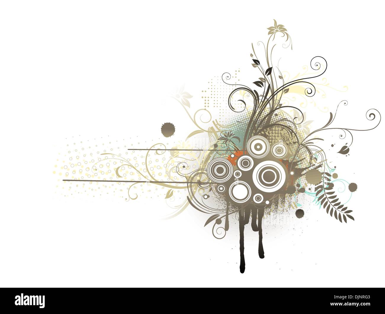 Vector illustration of Grunge Floral Decorative background Stock Vector ...