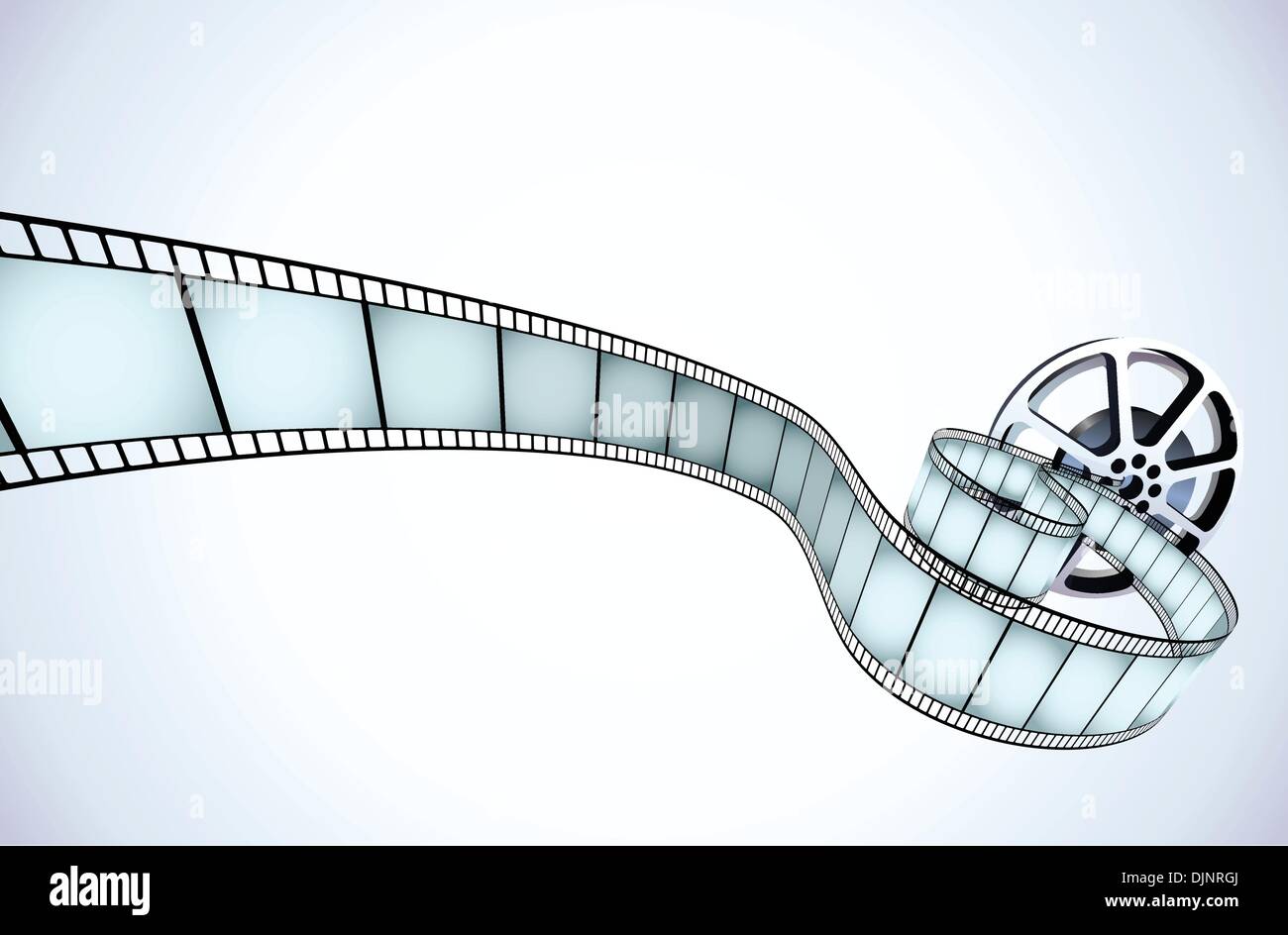 Vector illustrator of movie reel with a strip of exposed frames Stock Vector