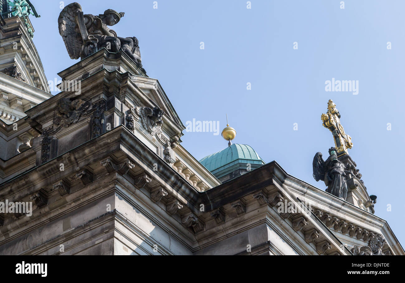 Berlin Cathedral or Berliner Dom, on Museum Island, is an Evangelical church built in 1905 by King Frederick William IV. Stock Photo