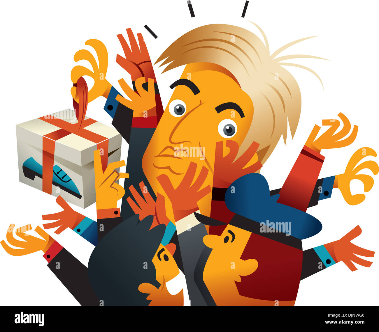 A man being grabbed by other people Stock Photo Alamy