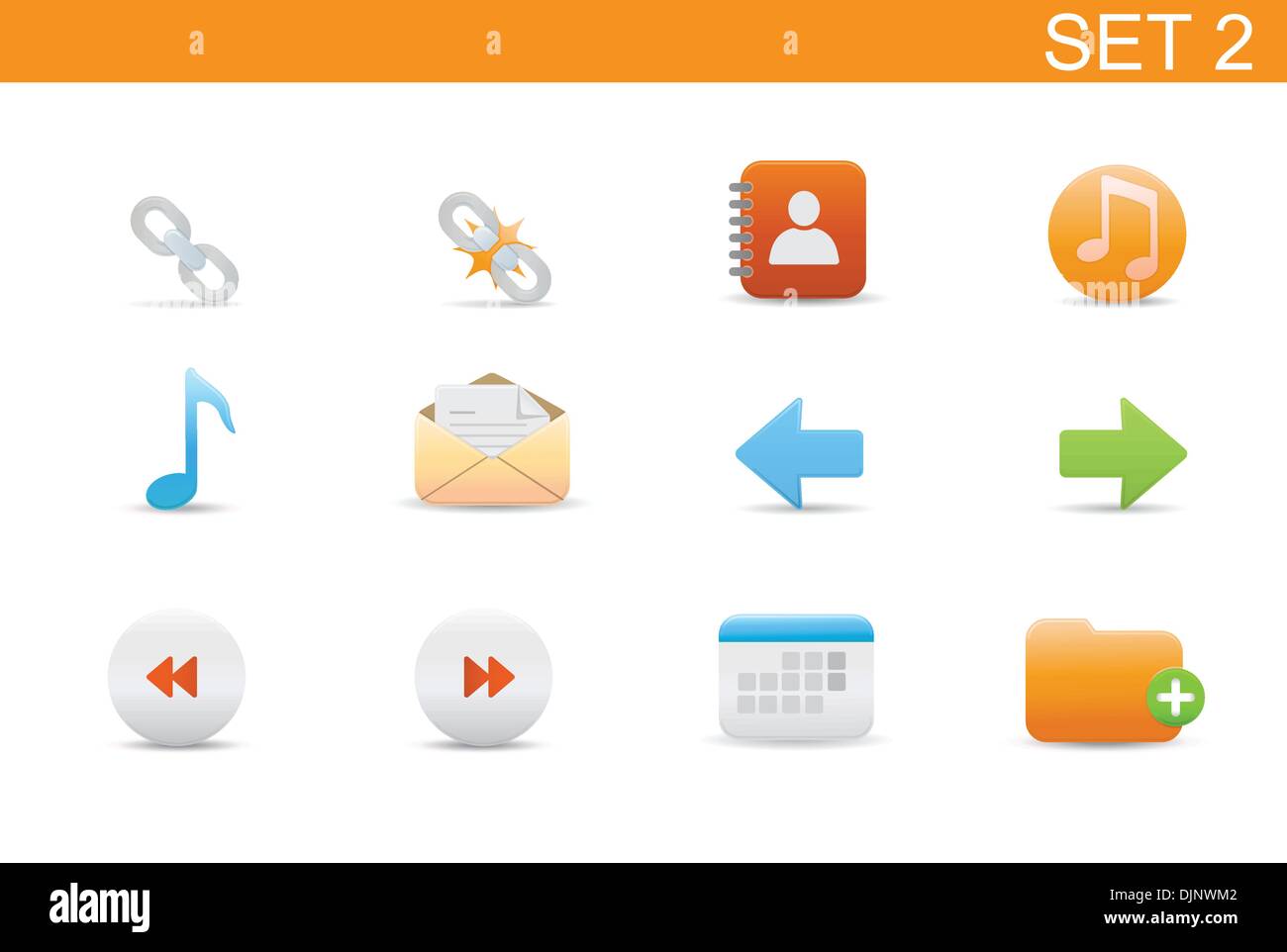 Vector illustration – set of elegant simple icons for common computer ...