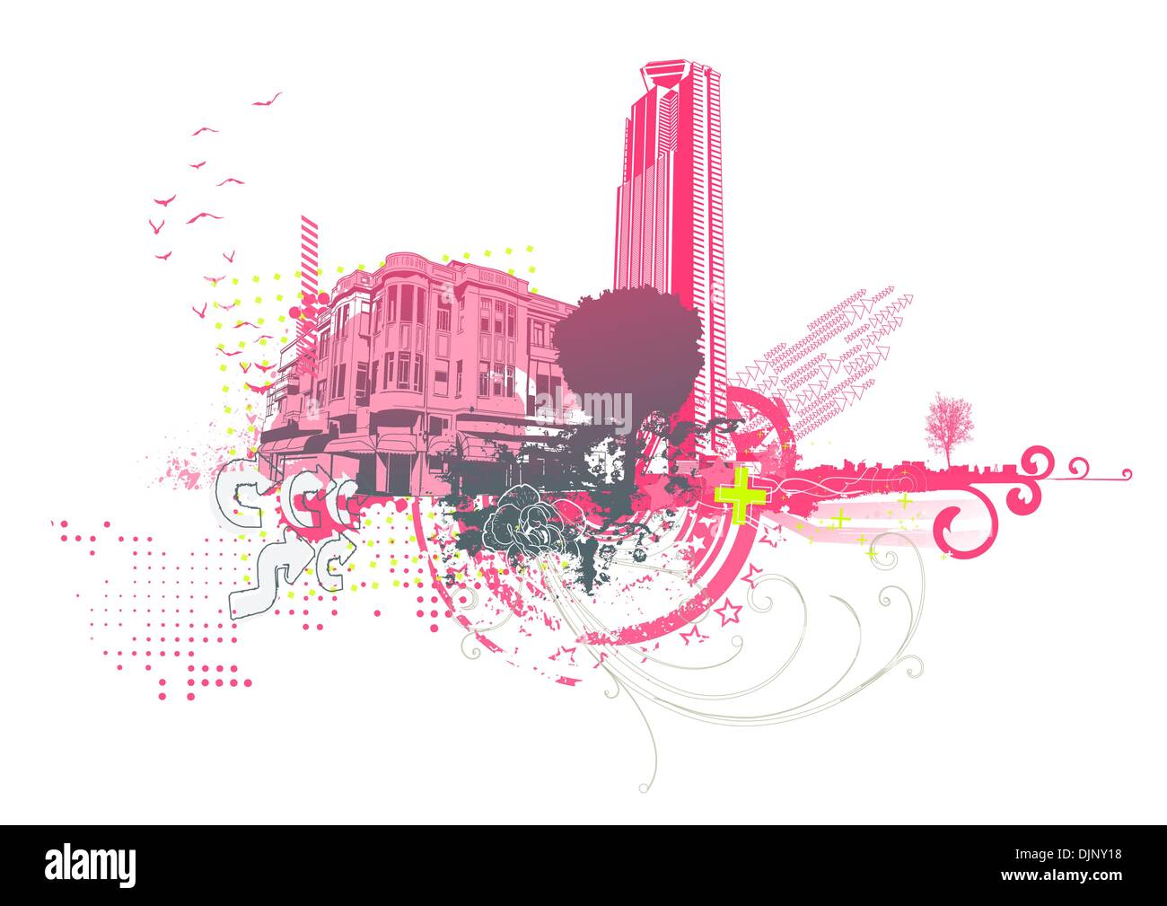 Vector illustration of style urban background Stock Vector